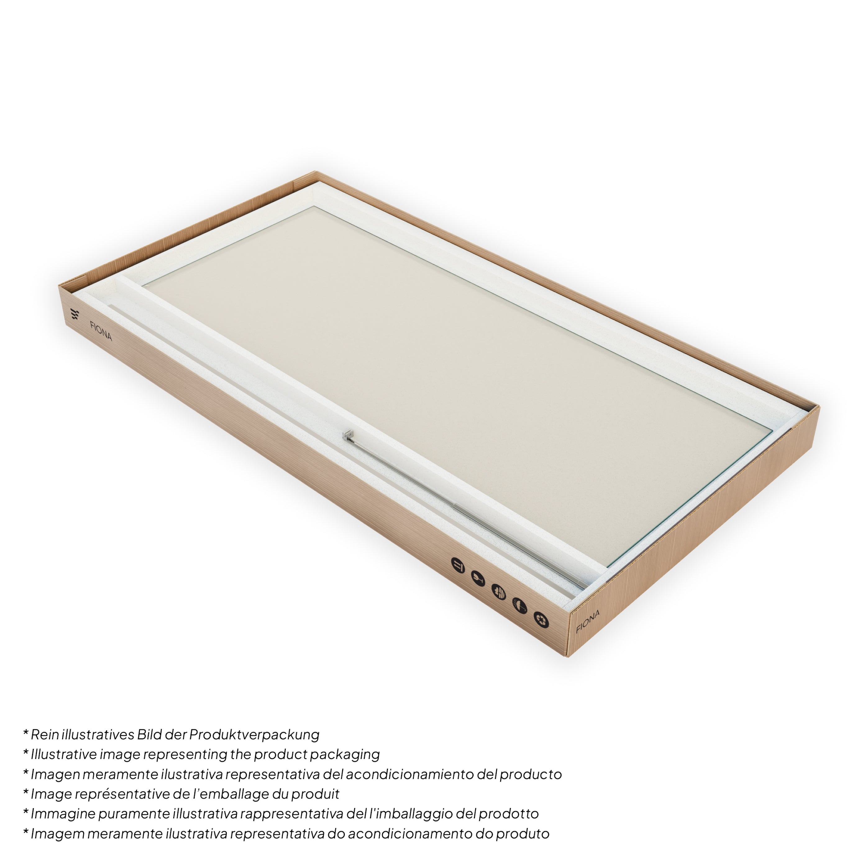 FIONA - Painel de Duche Walk-In em Vidro Transparente 10mm com Perfil e Barra Estabilizadora Cromado