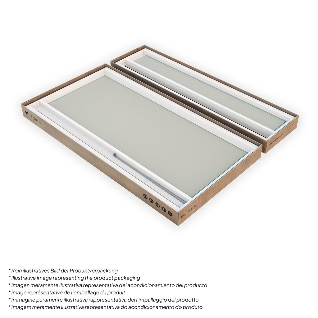 FIONA - Painel de Duche Walk-In com Painel Lateral Giratório 40 cm em Vidro Satinado 10mm com Perfil e Barra Estabilizadora Cromado