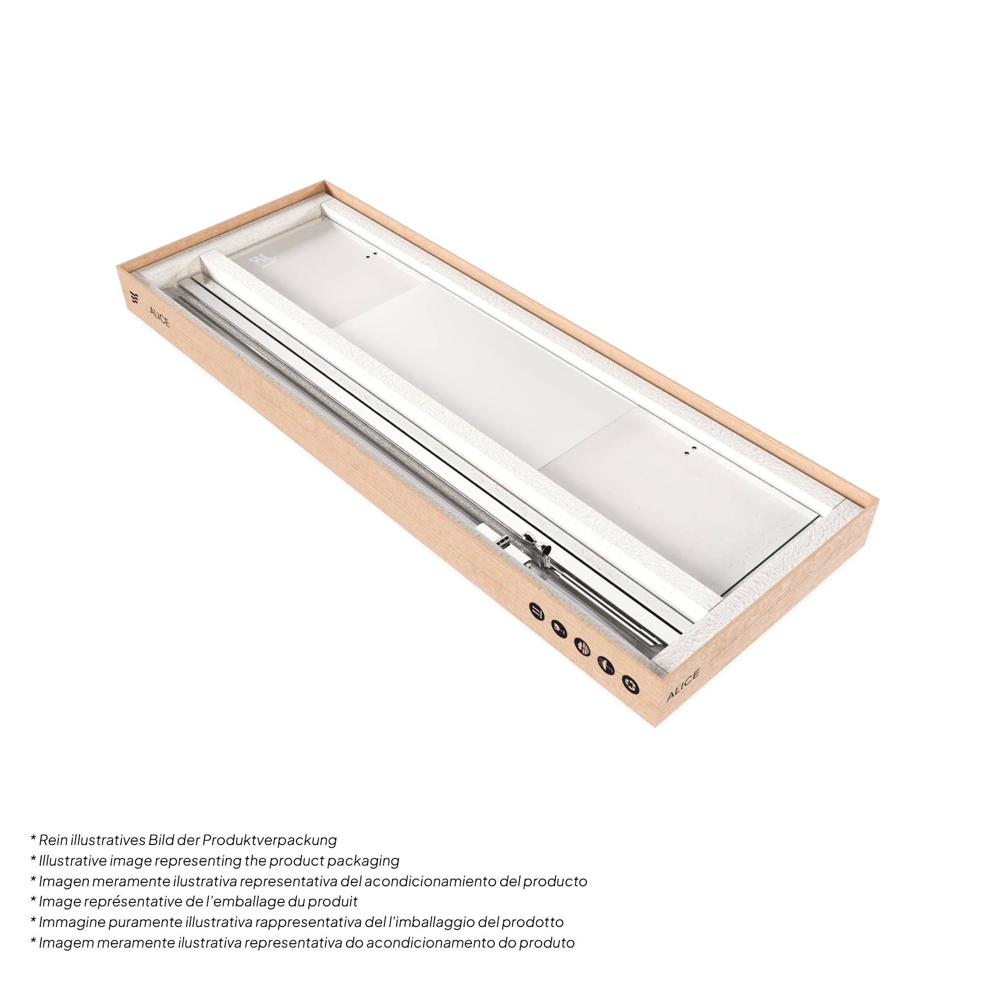 ALICE - Cabine de duche com portas articuladas em vidro temperado meio fosco