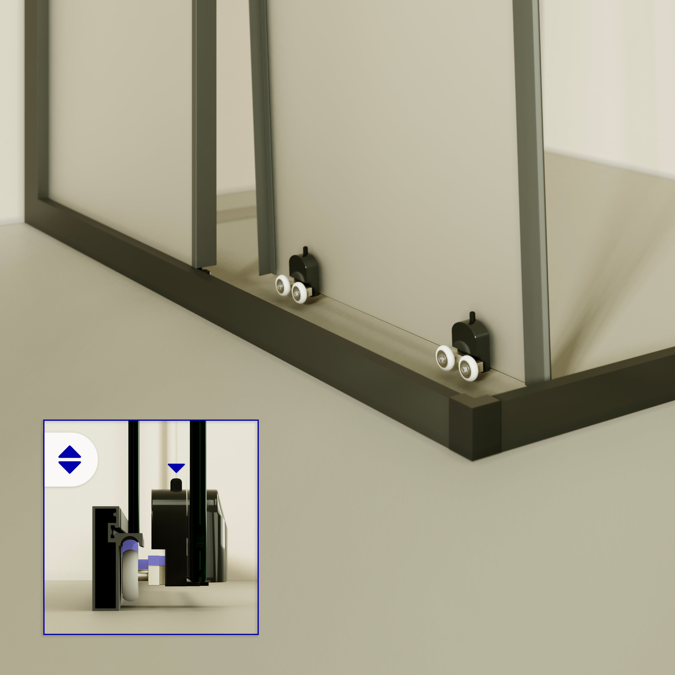 DIANA - Cabine de duche de entrada de canto com portas de correr em vidro fosco temperado