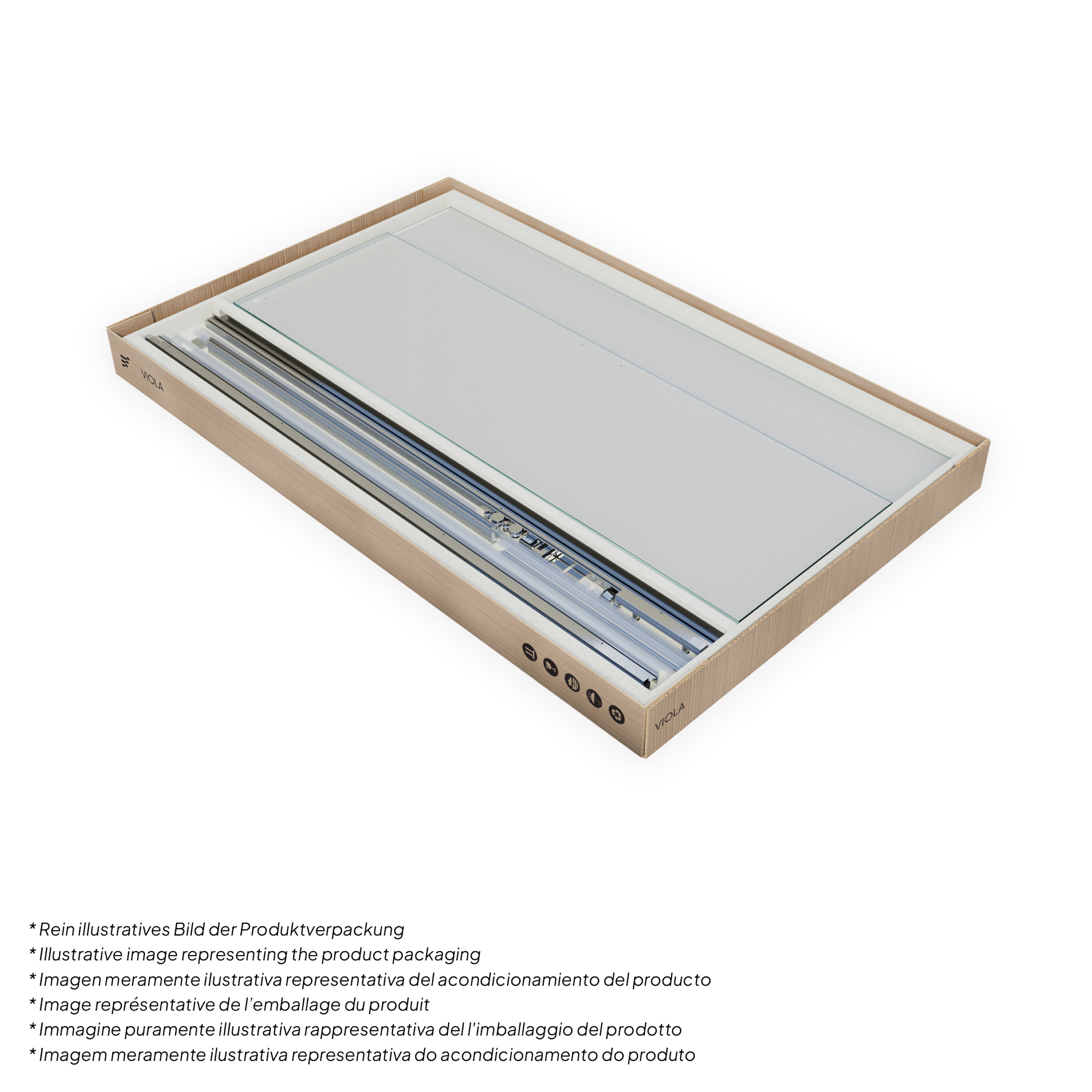 VIOLA - Cabine de duche com porta de correr em vidro temperado de 8mm com altura de 200cm