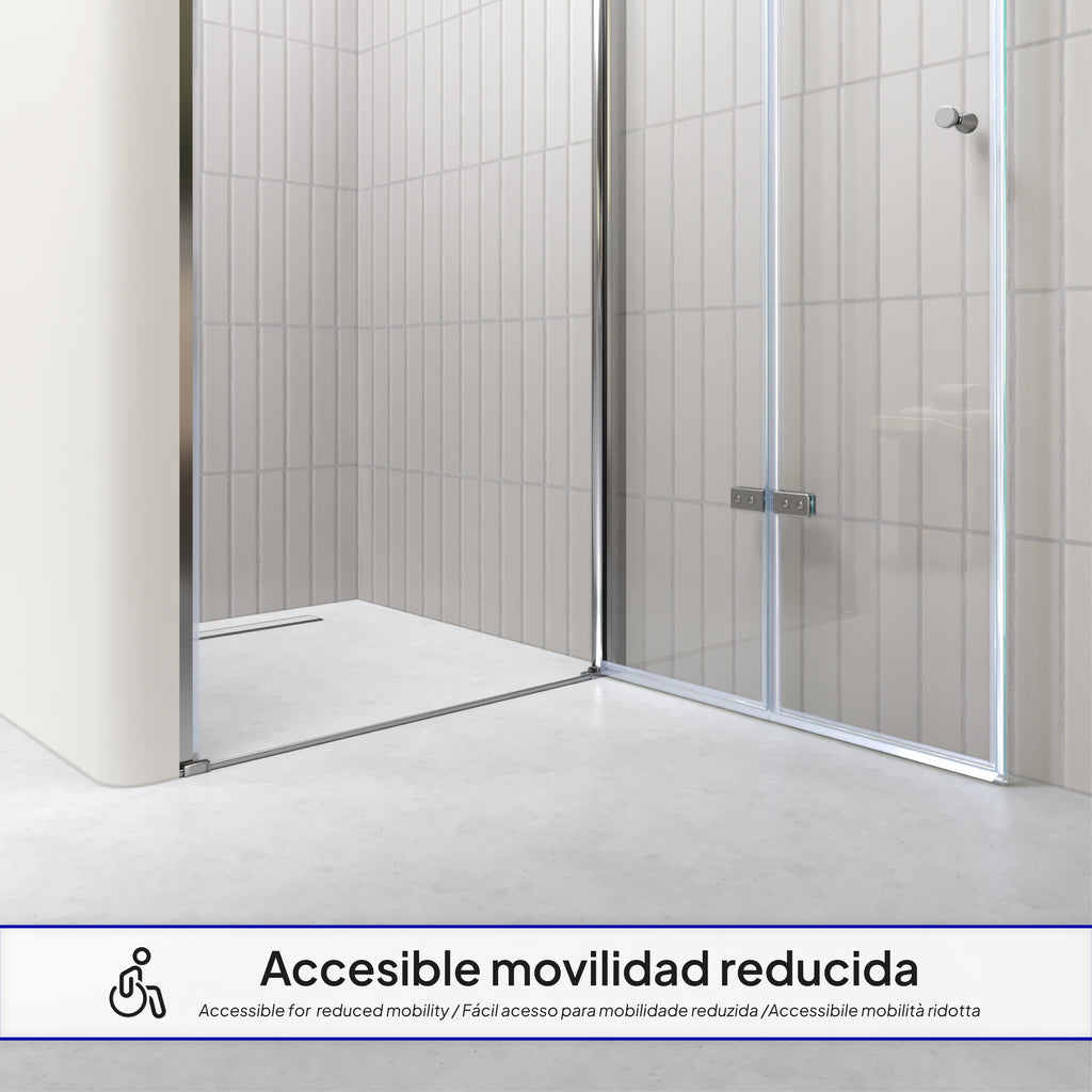 MILA - Porta dobrável em vidro temperado de 6 mm - Vários tamanhos