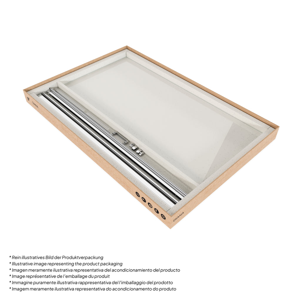 ISADORA - Cabine de duche de entrada frontal com portas articuladas em vidro temperado e perfis cromados