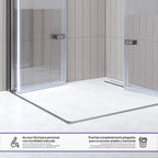 EMMA - Cabine de Duche (70-120 cm x 180-190 cm) com Vidro Meio Fosco 6mm - Entrada de Canto, Portas articuladas e Perfis em Inox