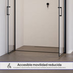 STELLA - Porta de duche com portas batentes em vidro temperado e perfis pretos