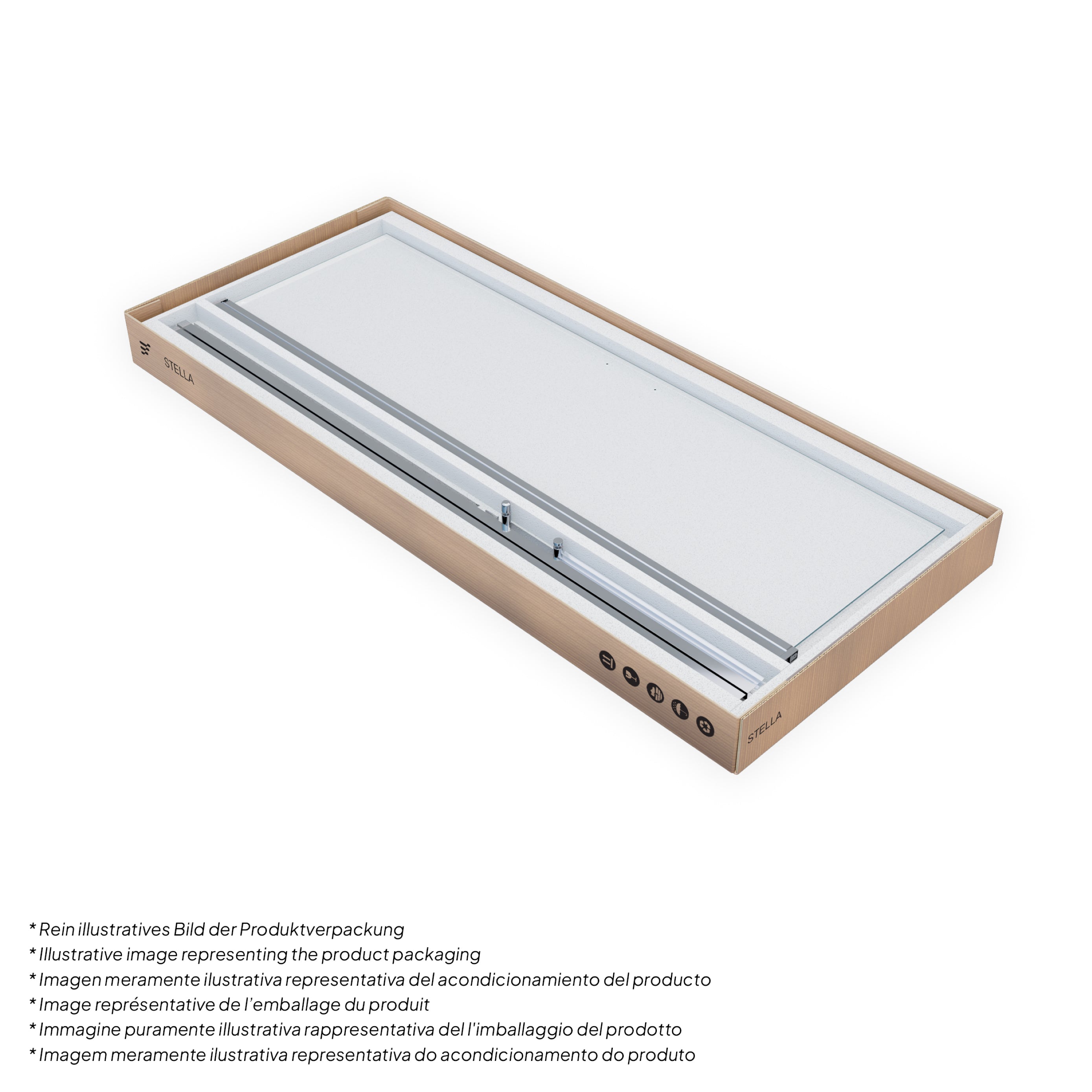 STELLA - Porta de duche com portas batentes em vidro temperado