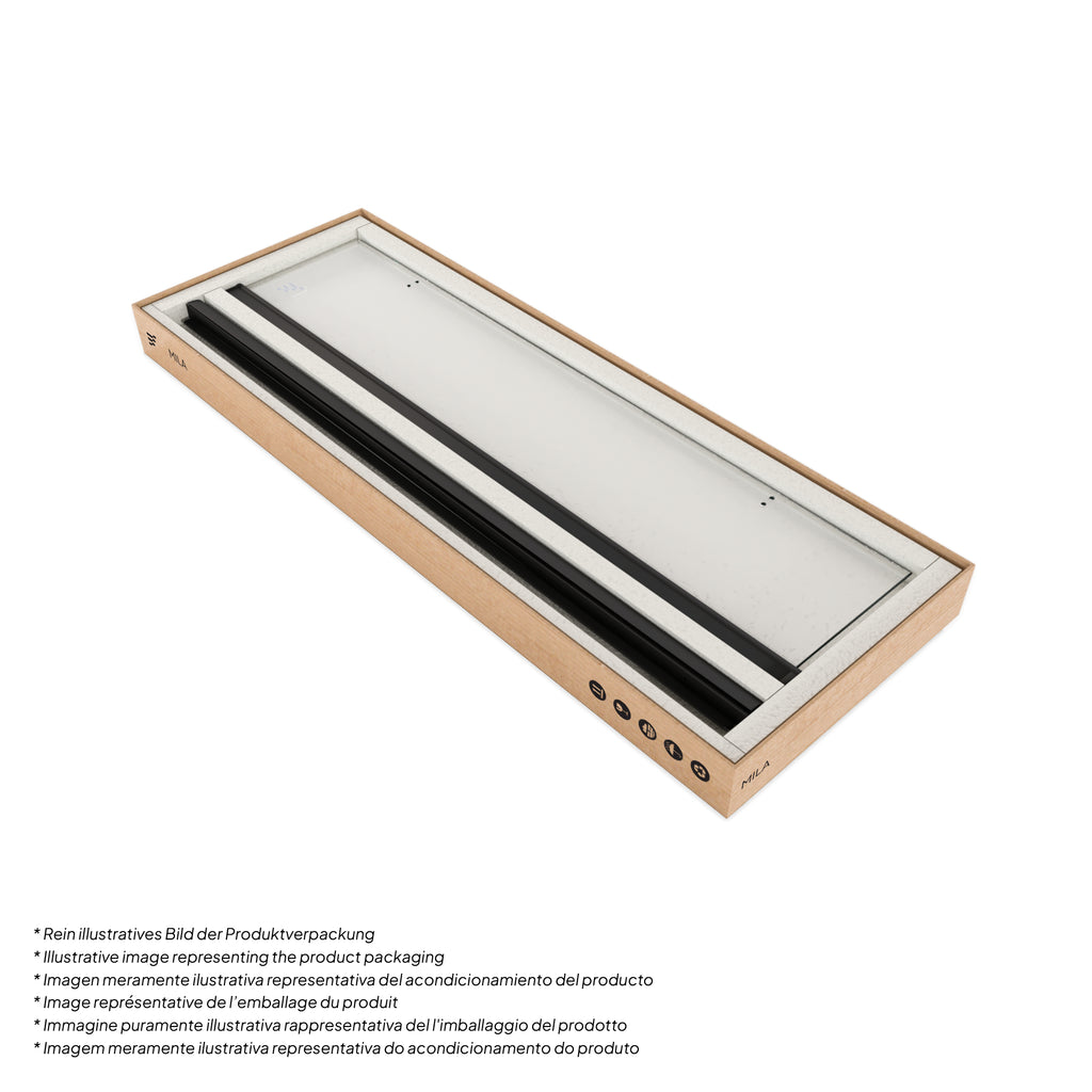 MILA - Porta dobrável em vidro temperado de 6mm com perfis pretos - Vários Tamanhos