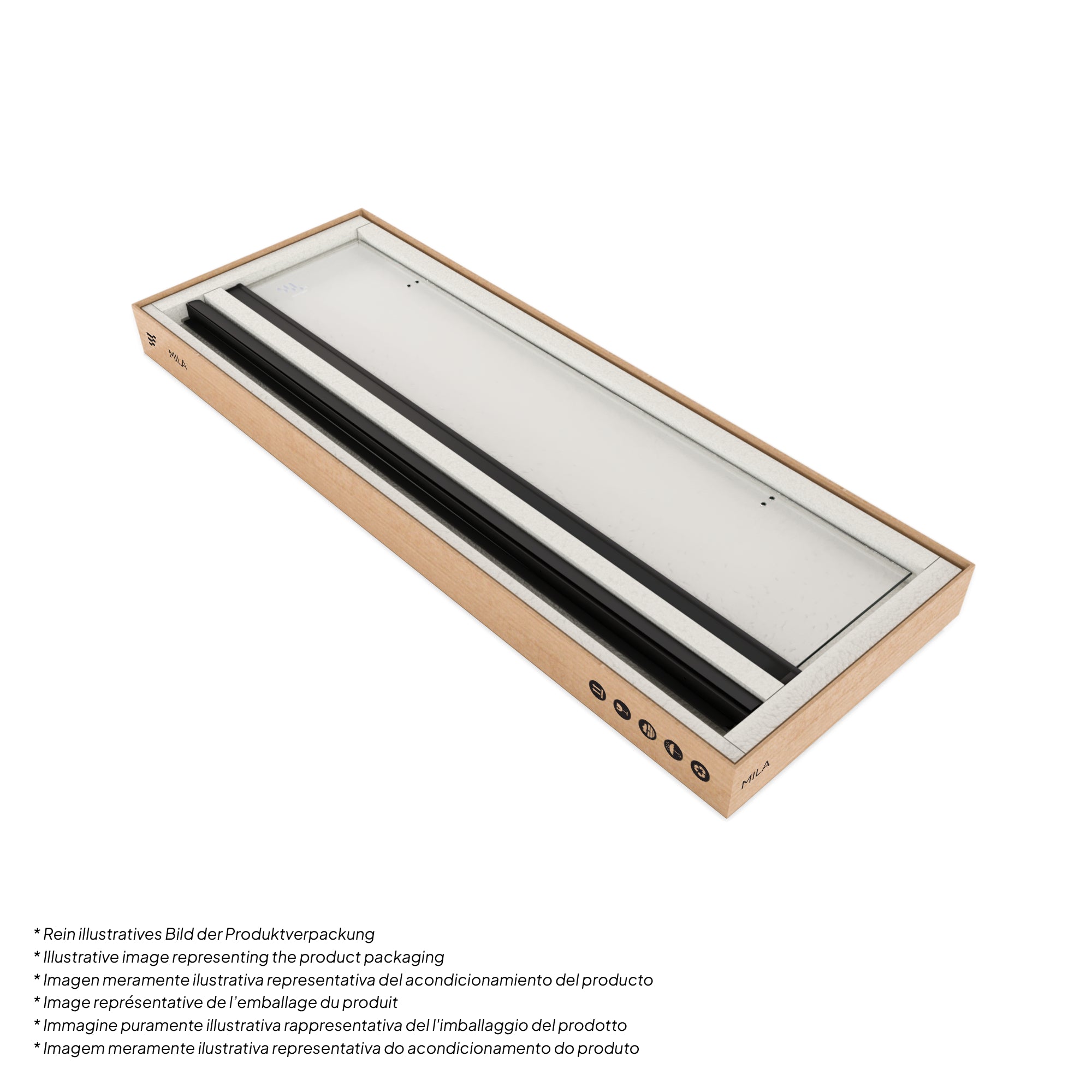 MILA - Porta dobrável em vidro temperado de 6mm com perfis pretos - Vários Tamanhos