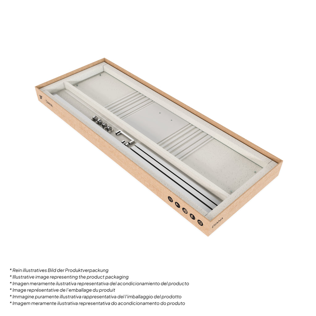 DIANA - Cabine de duche de entrada de canto com portas de correr em vidro temperado meio fosco