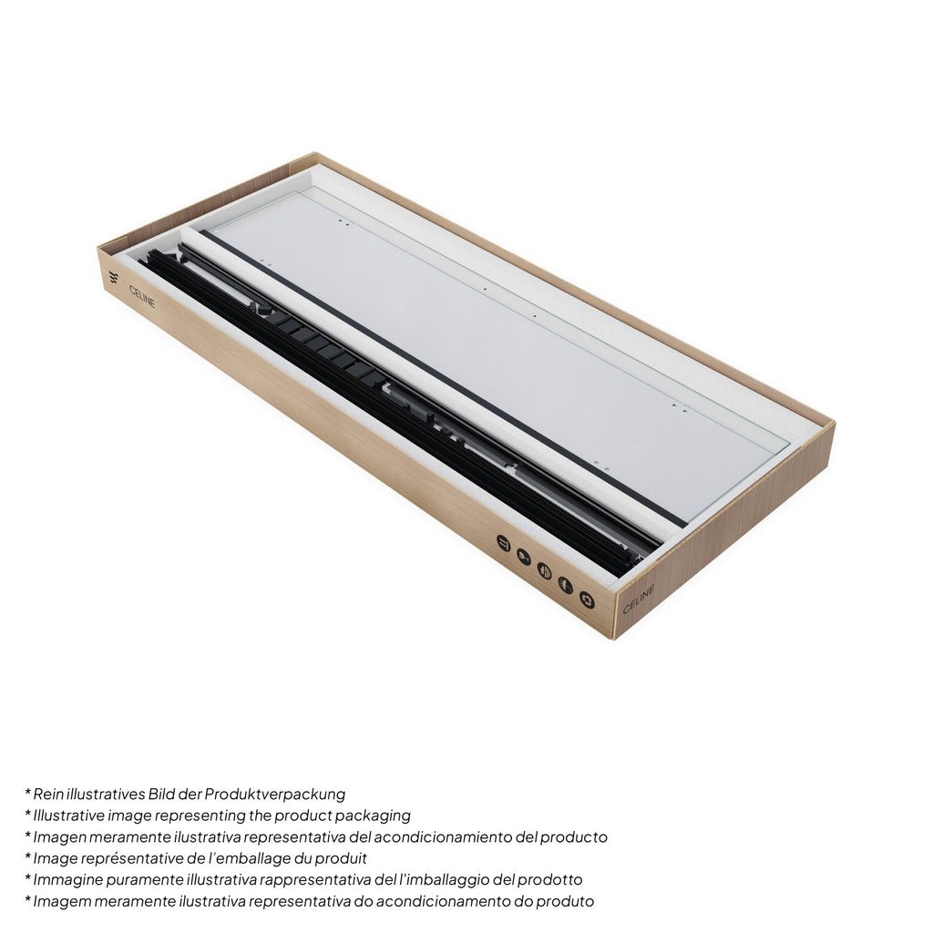 CELINE - Cabine de duche de canto com portas articuladas em vidro temperado e perfis pretos