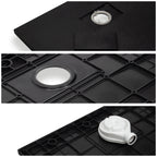 BOREAL - Base de duche preta antiderrapante, resistente, duradoura e fácil de limpar - Inc. sifão