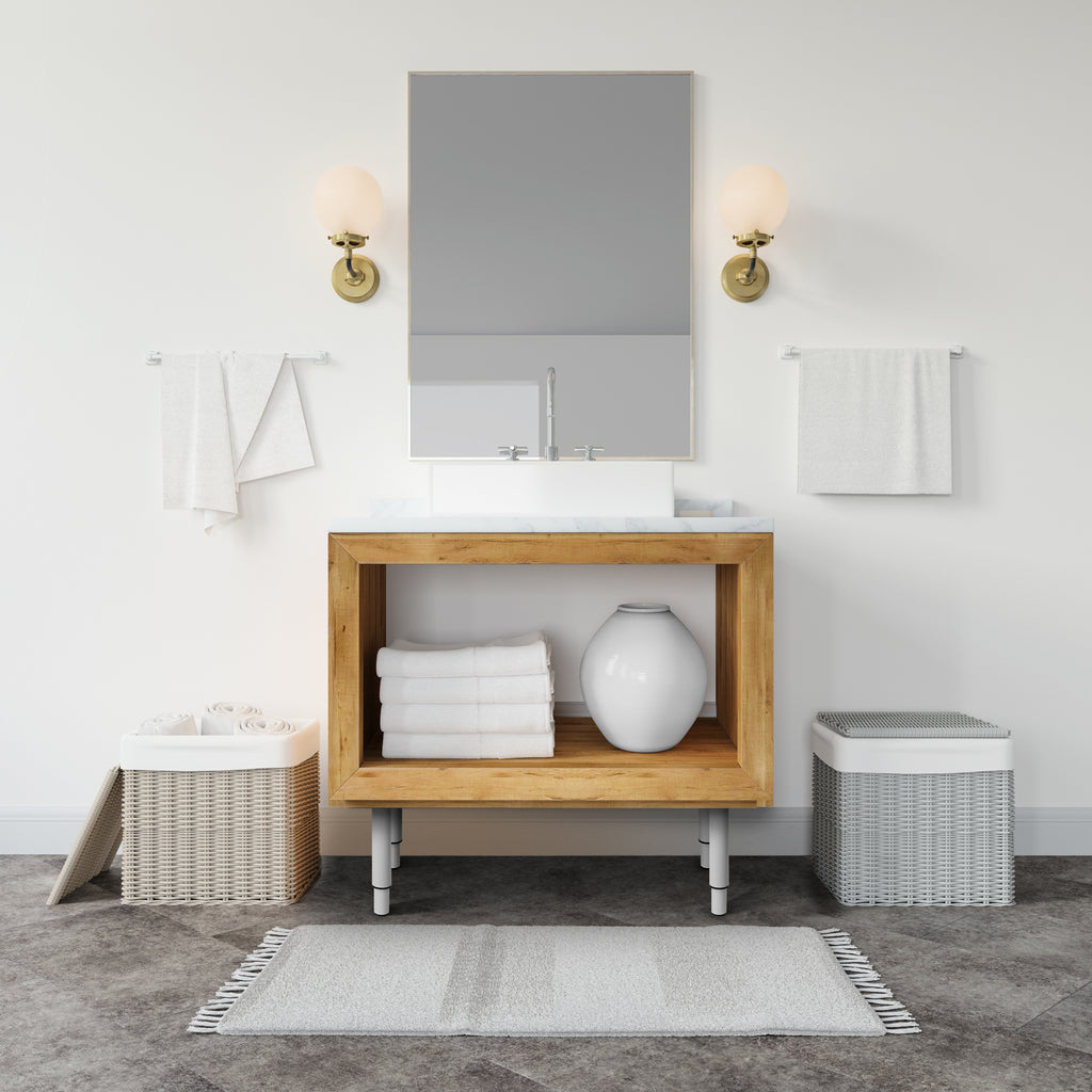 Pé Metálico em T Regulável 18,5–32,5 cm para Móveis e Estrados, até 180 kg, Branco