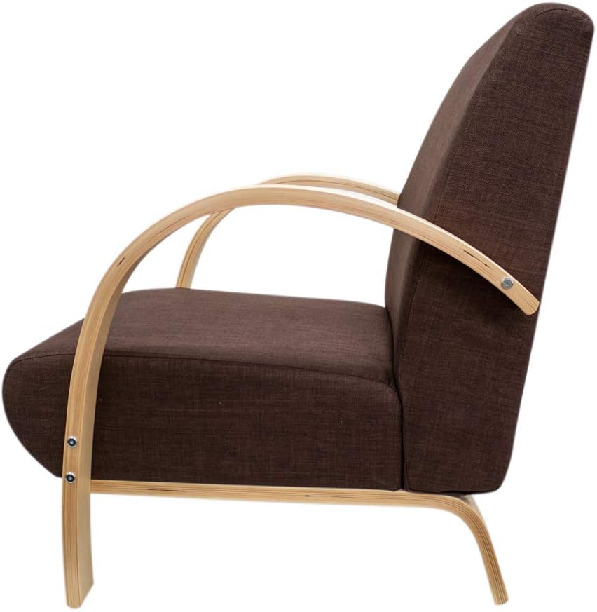 Poltrona castanha em Poliéster ou Tecido
