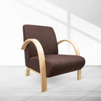 Poltrona castanha em Poliéster ou Tecido