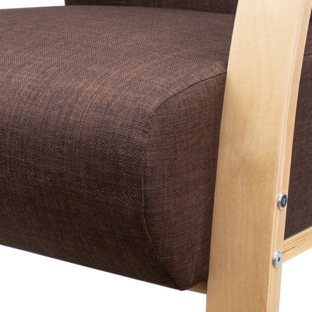 Poltrona castanha em Poliéster ou Tecido