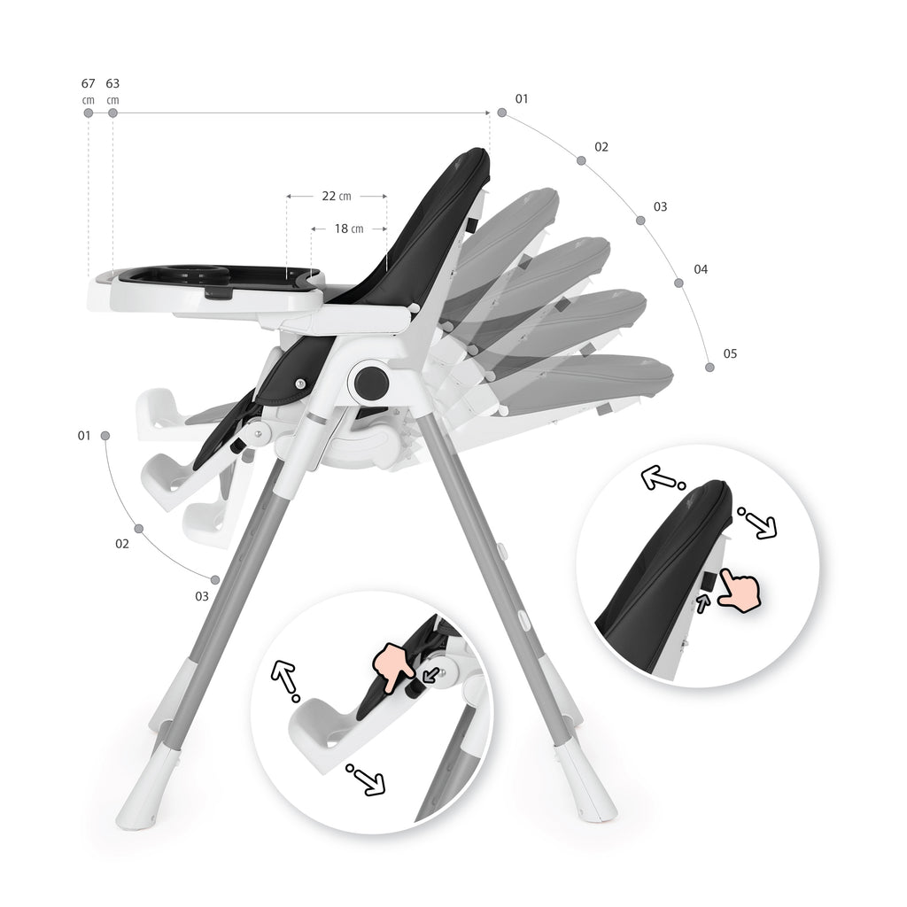 TANELI - Cadeira baixa/alta para bebé