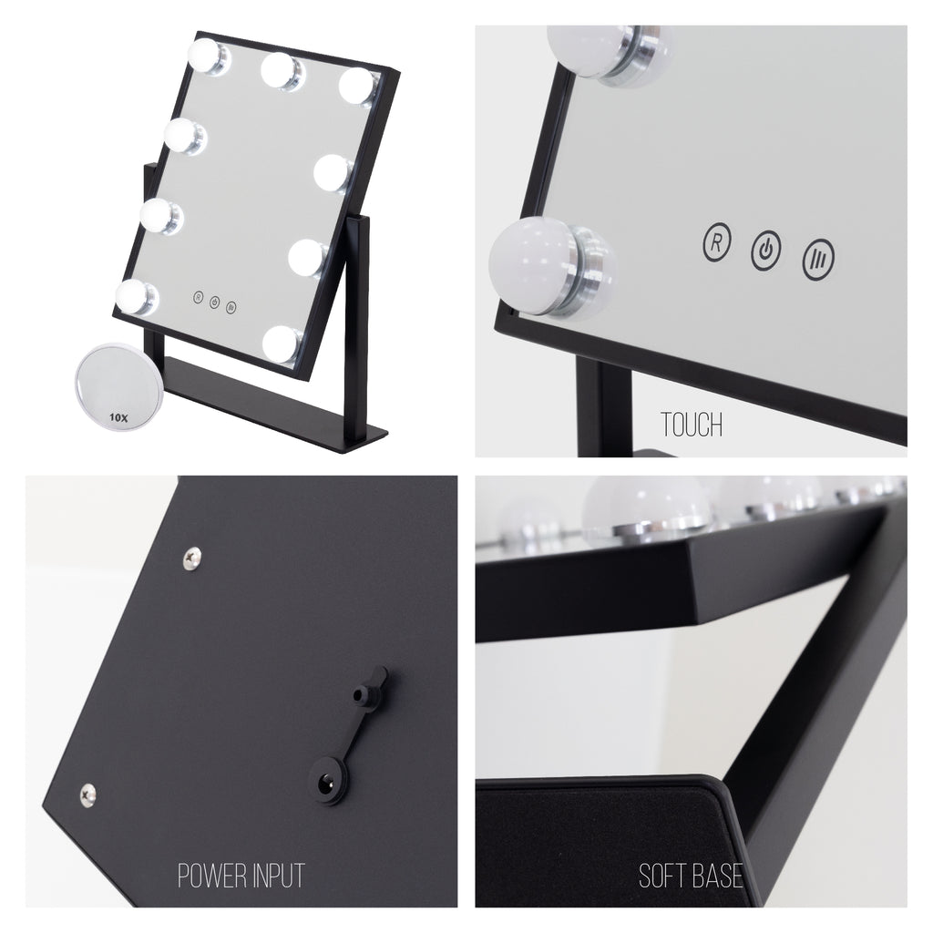 BULB TINY - Espelho de Maquilhagem com 9 Lâmpadas de Luz LED
