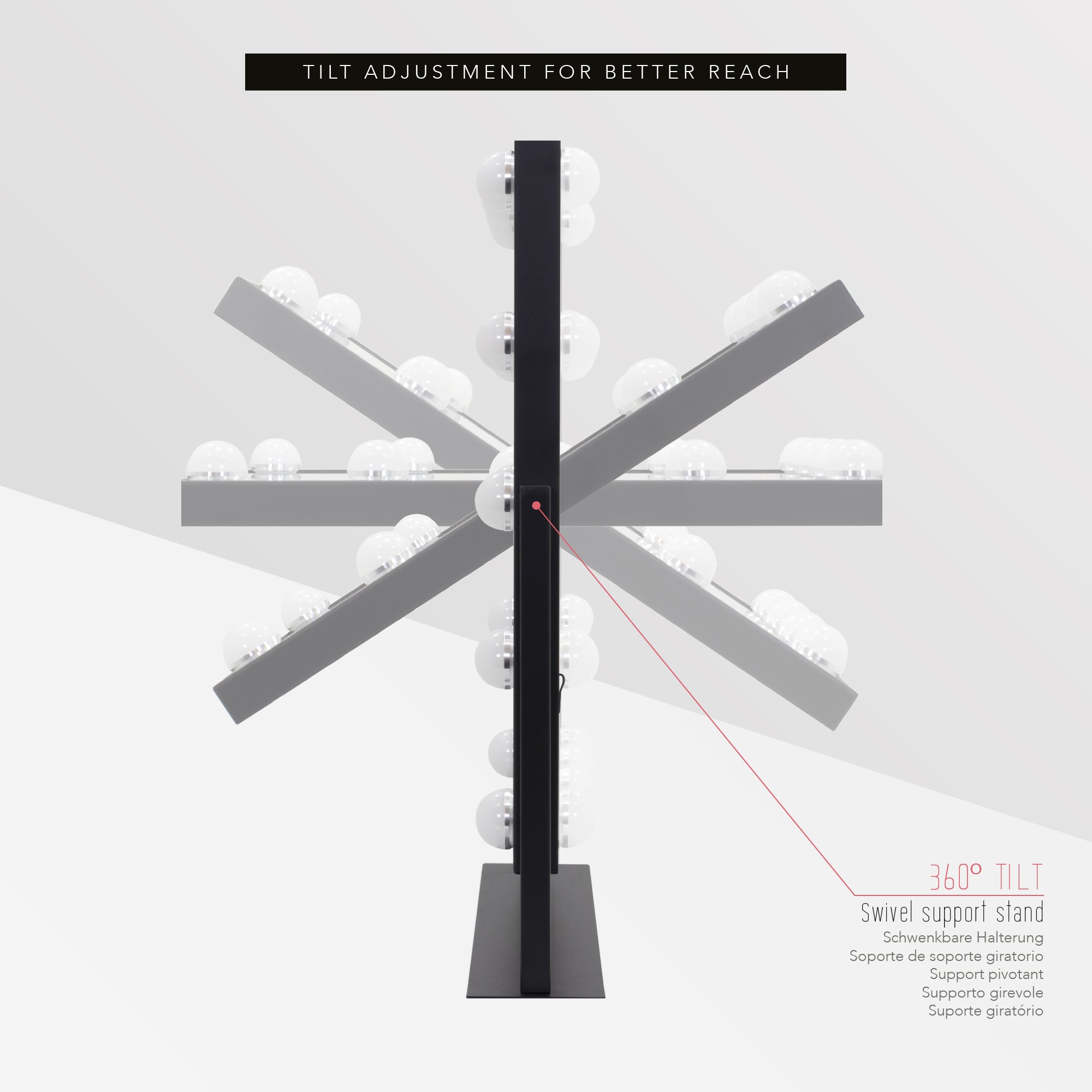 BULB LITTLE - Espelho de Maquilhagem com 12 Lâmpadas de Luz LED