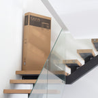 GAVIN – Mesa de Bar 110x50 cm, Altura 105 cm, com 2 Prateleiras e Porta-Copos, Estrutura em Aço, Estilo Industrial, Preto