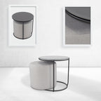 JASPER - Mesa de apoio com pufe embutido