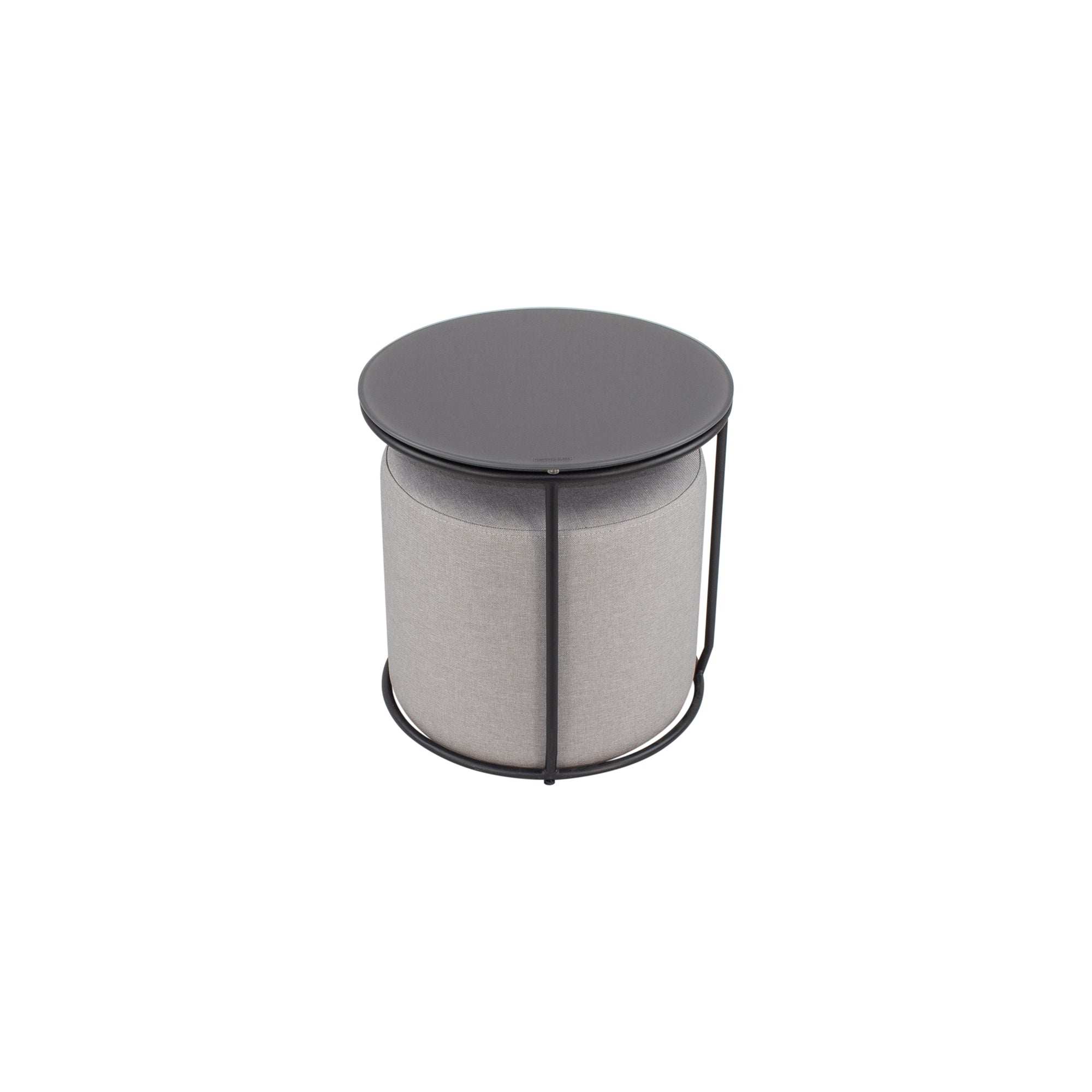 JASPER - Mesa de apoio com pufe embutido