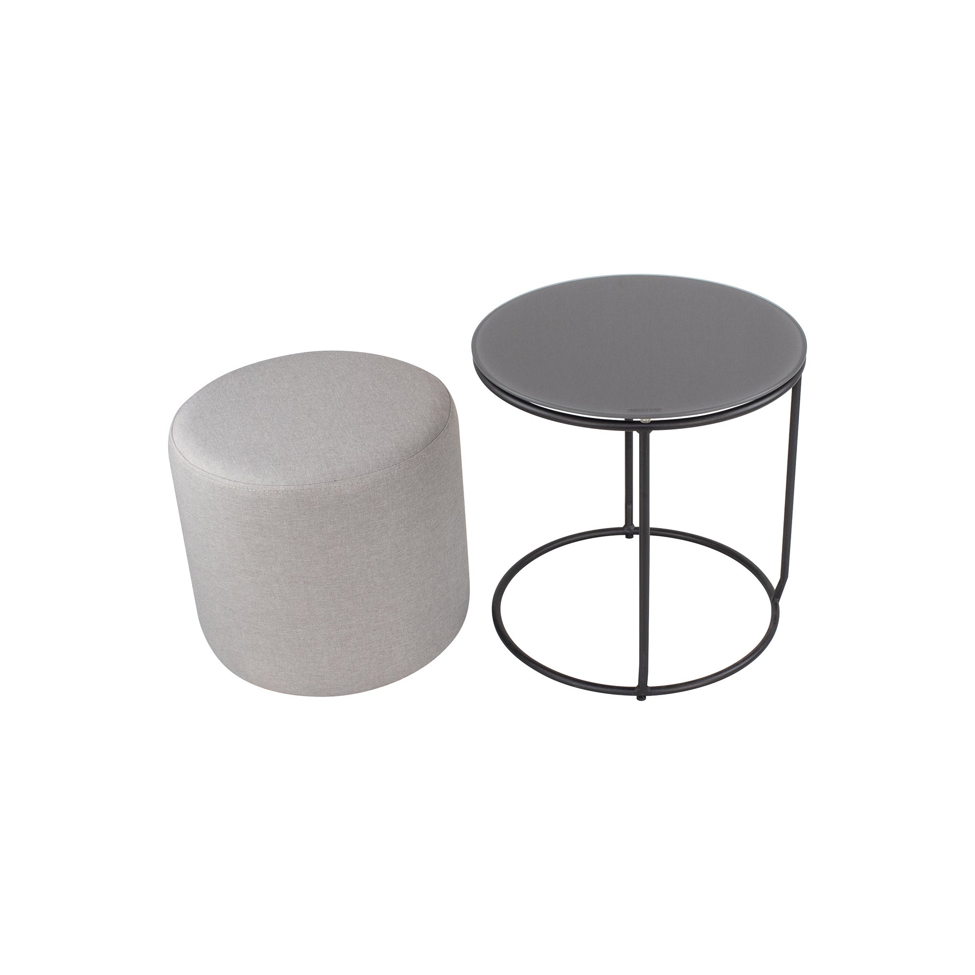 JASPER - Mesa de apoio com pufe embutido