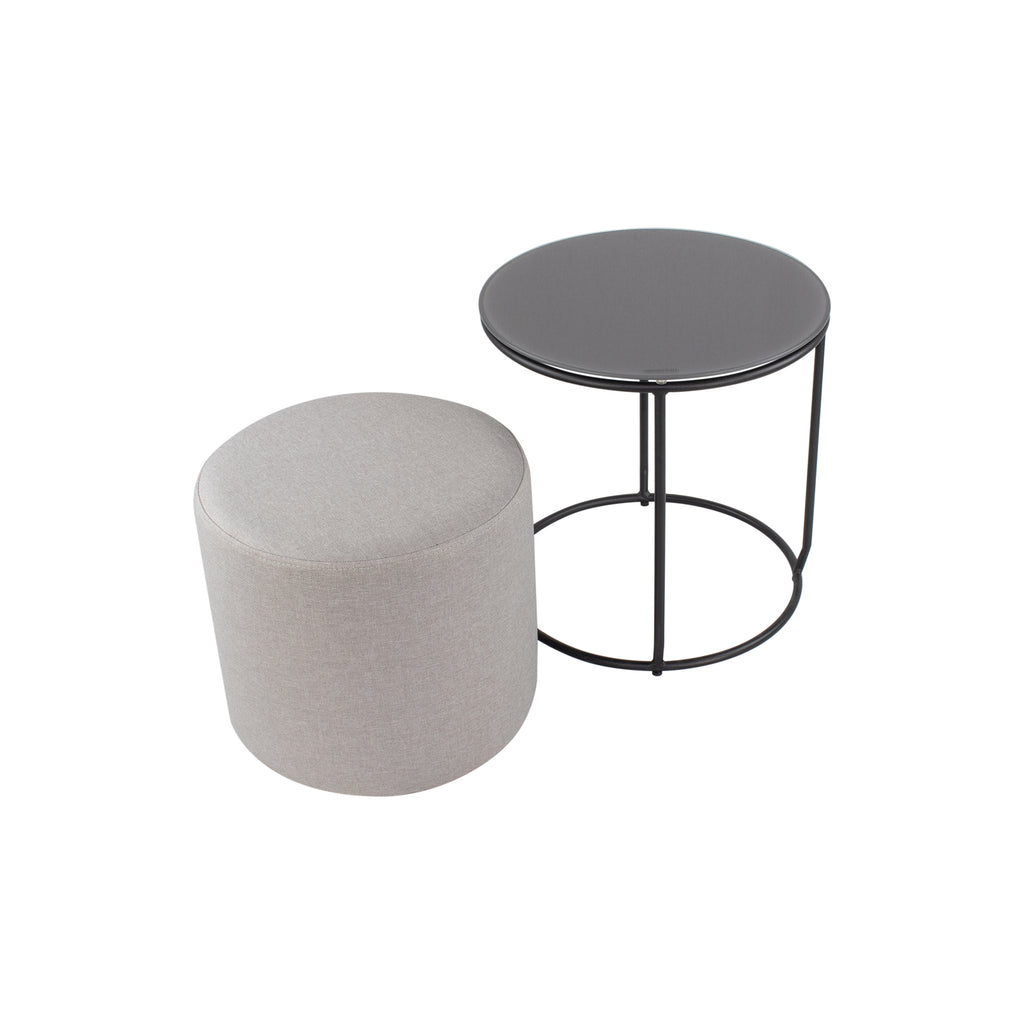 JASPER - Mesa de apoio com pufe embutido