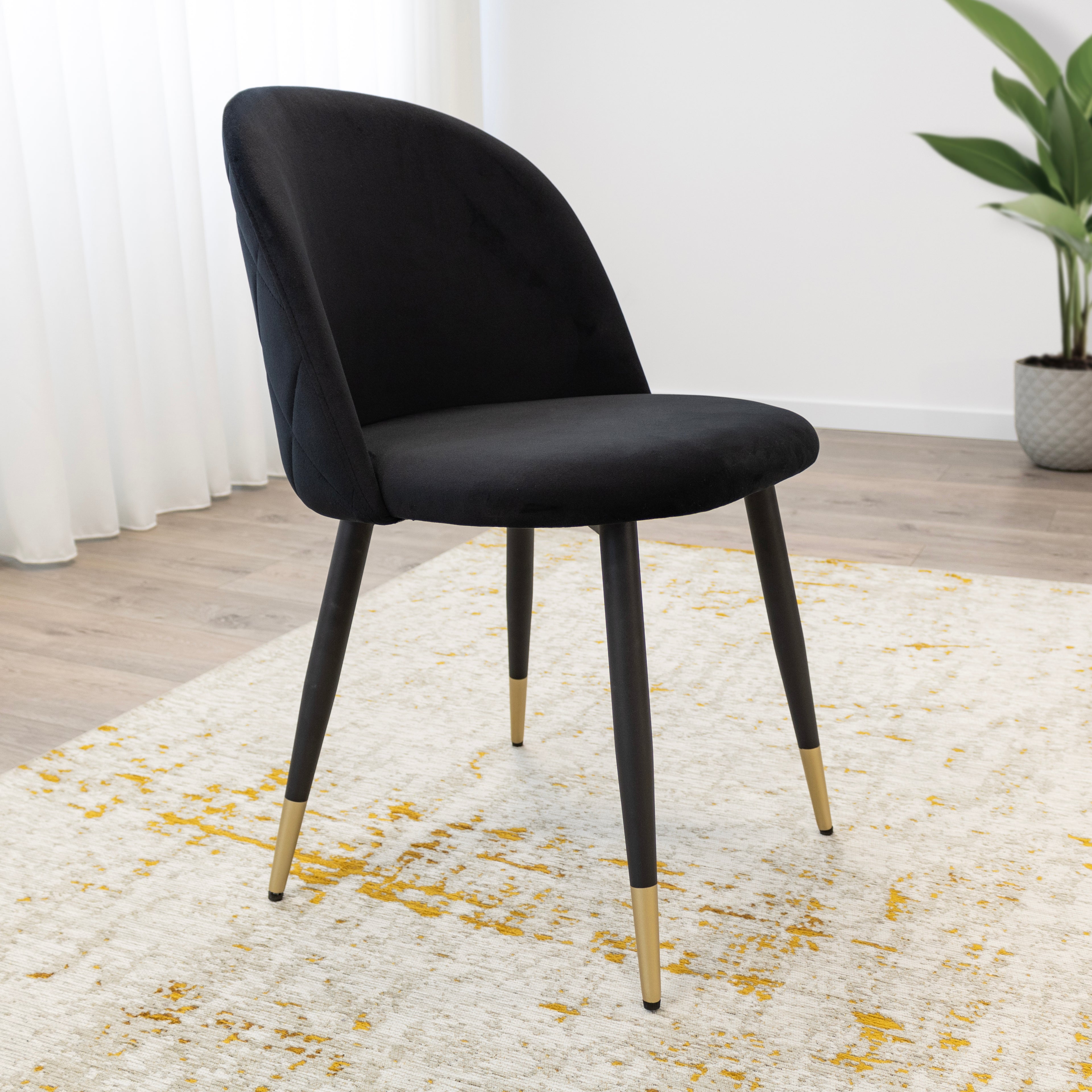 BELLAMY - Conjunto de Cadeiras de Refeição com Tecido em Veludo