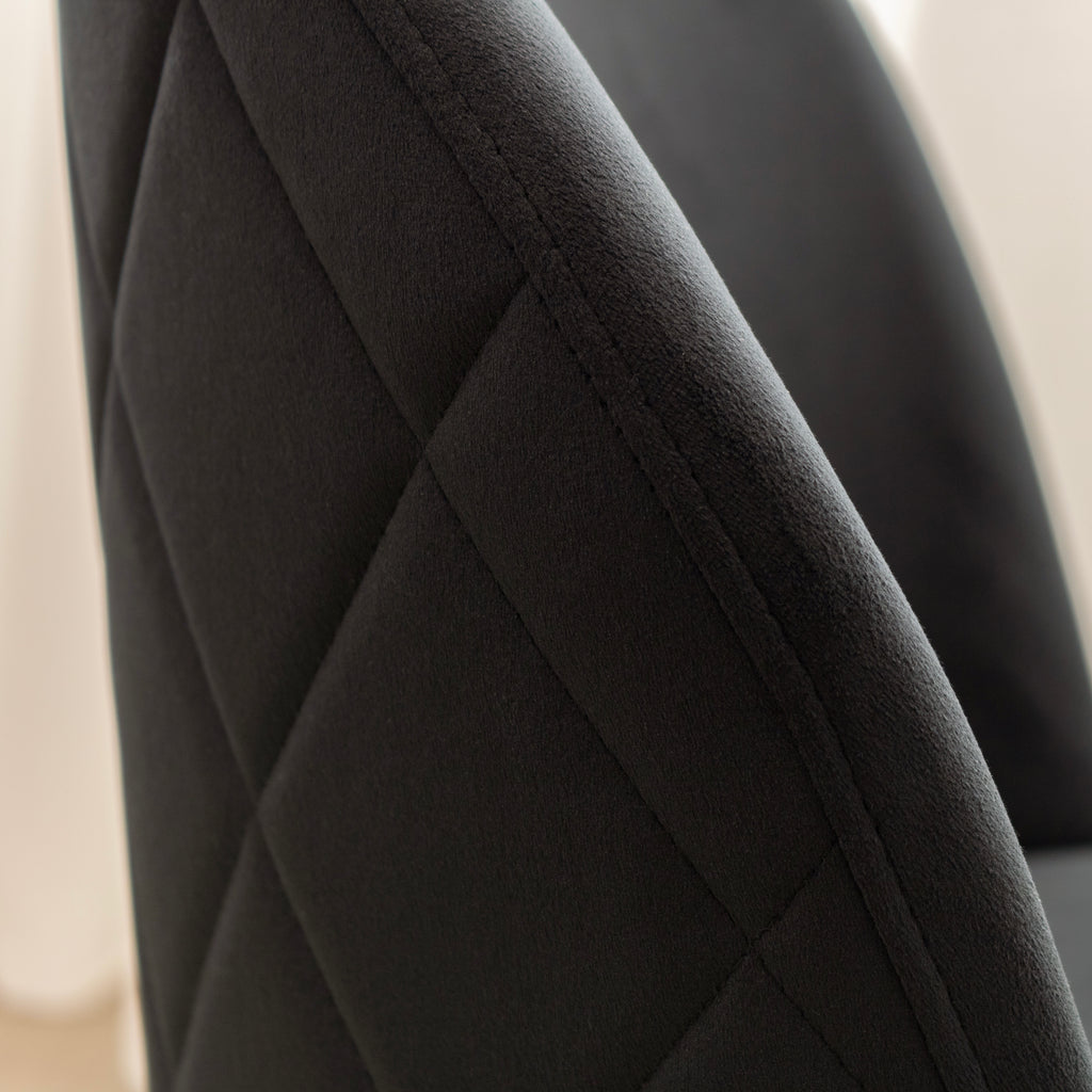 BELLAMY - Conjunto de Cadeiras de Refeição com Tecido em Veludo