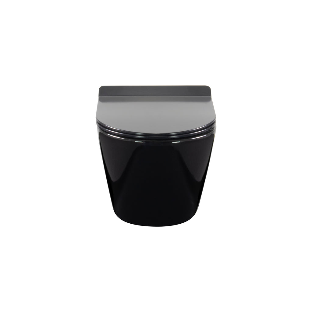 FRANCO - Sanita suspensa preta sem aro interno - tampa de fecho suave incluída