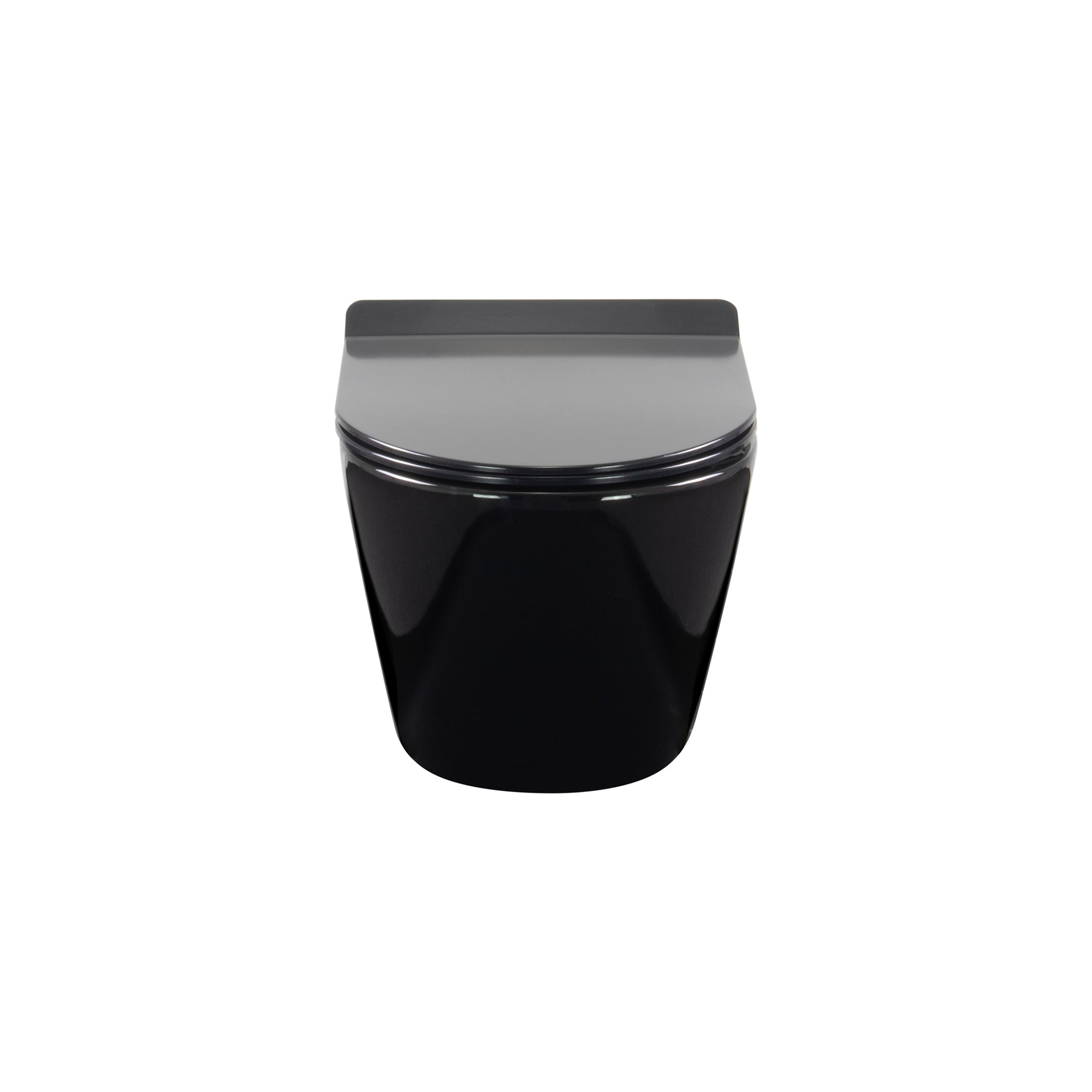 FRANCO - Sanita suspensa preta sem aro interno - tampa de fecho suave incluída