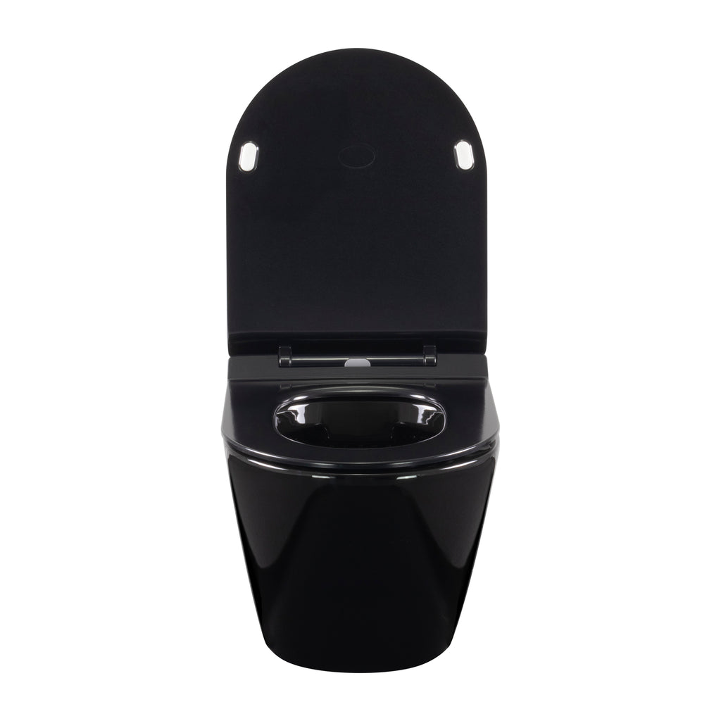 FRANCO - Sanita suspensa preta sem aro interno - tampa de fecho suave incluída