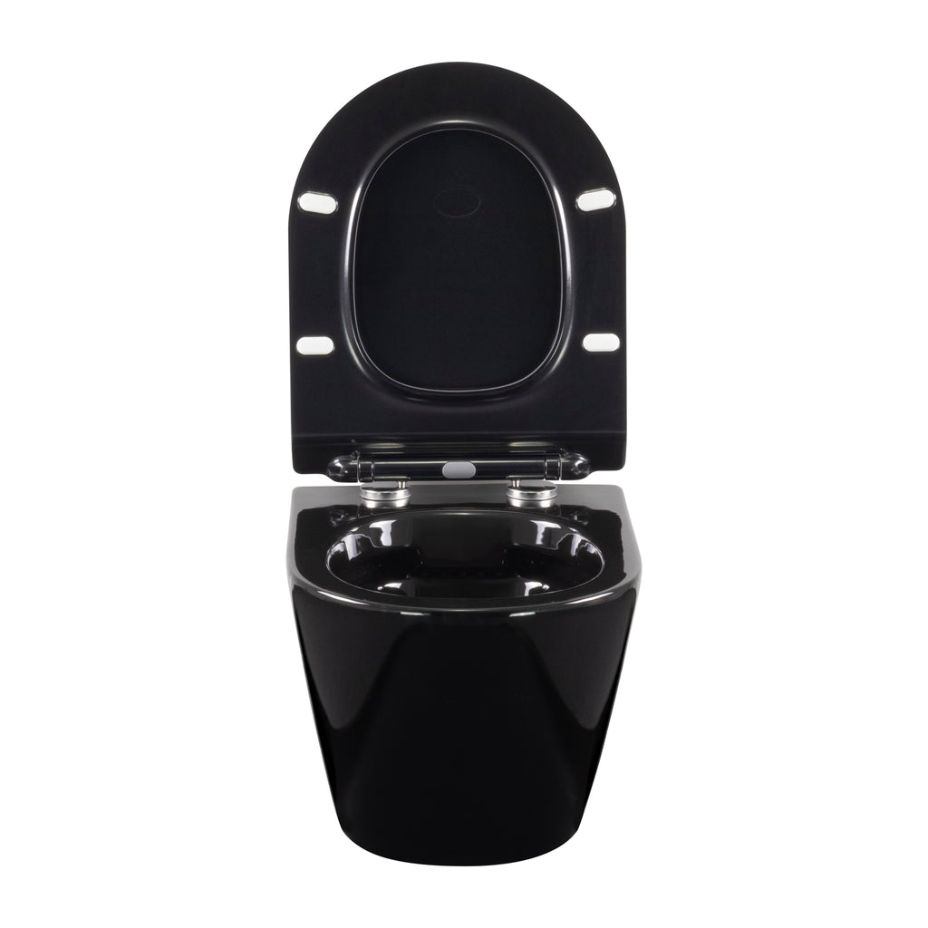 FRANCO - Sanita suspensa preta sem aro interno - tampa de fecho suave incluída