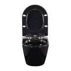 FRANCO - Sanita suspensa preta sem aro interno - tampa de fecho suave incluída