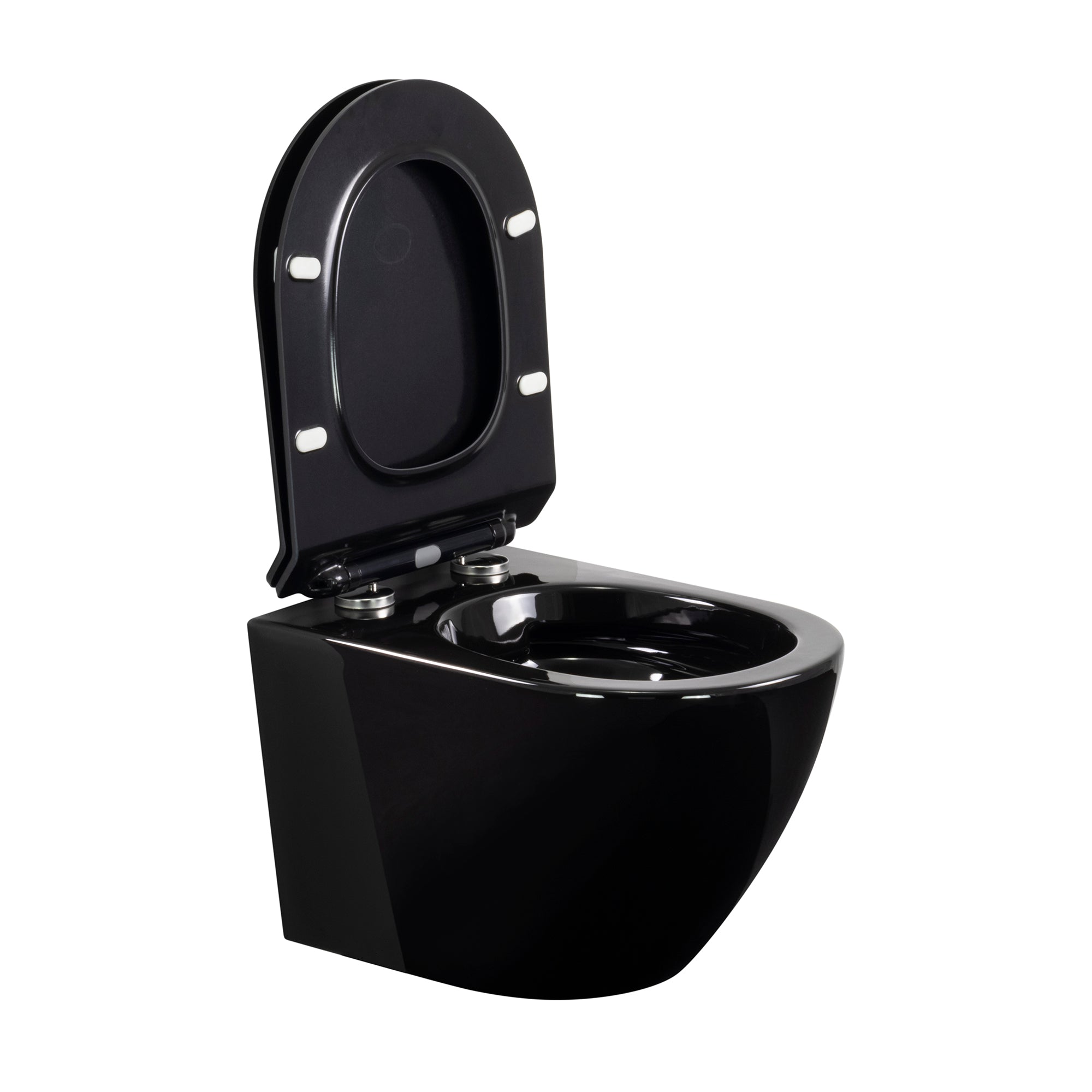 FRANCO - Sanita suspensa preta sem aro interno - tampa de fecho suave incluída