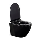 FRANCO - Sanita suspensa preta sem aro interno - tampa de fecho suave incluída