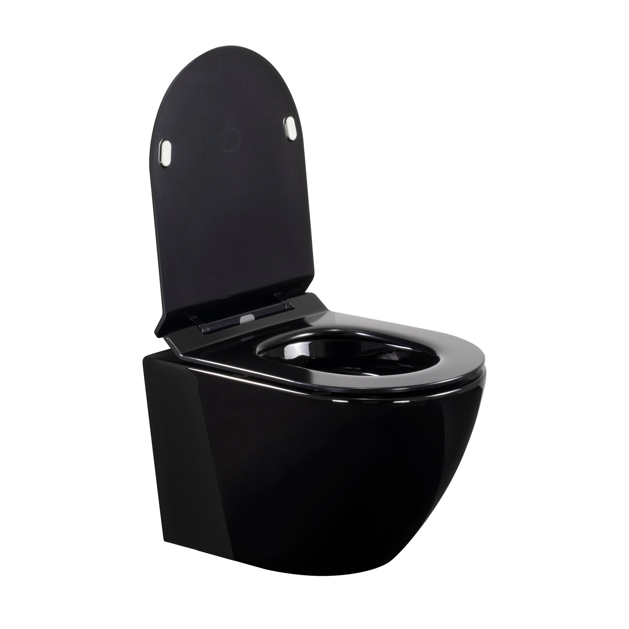 FRANCO - Sanita suspensa preta sem aro interno - tampa de fecho suave incluída