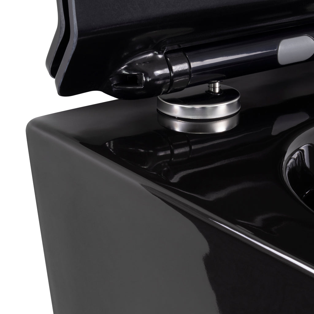 FRANCO - Sanita suspensa preta sem aro interno - tampa de fecho suave incluída