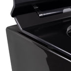 FRANCO - Sanita suspensa preta sem aro interno - tampa de fecho suave incluída