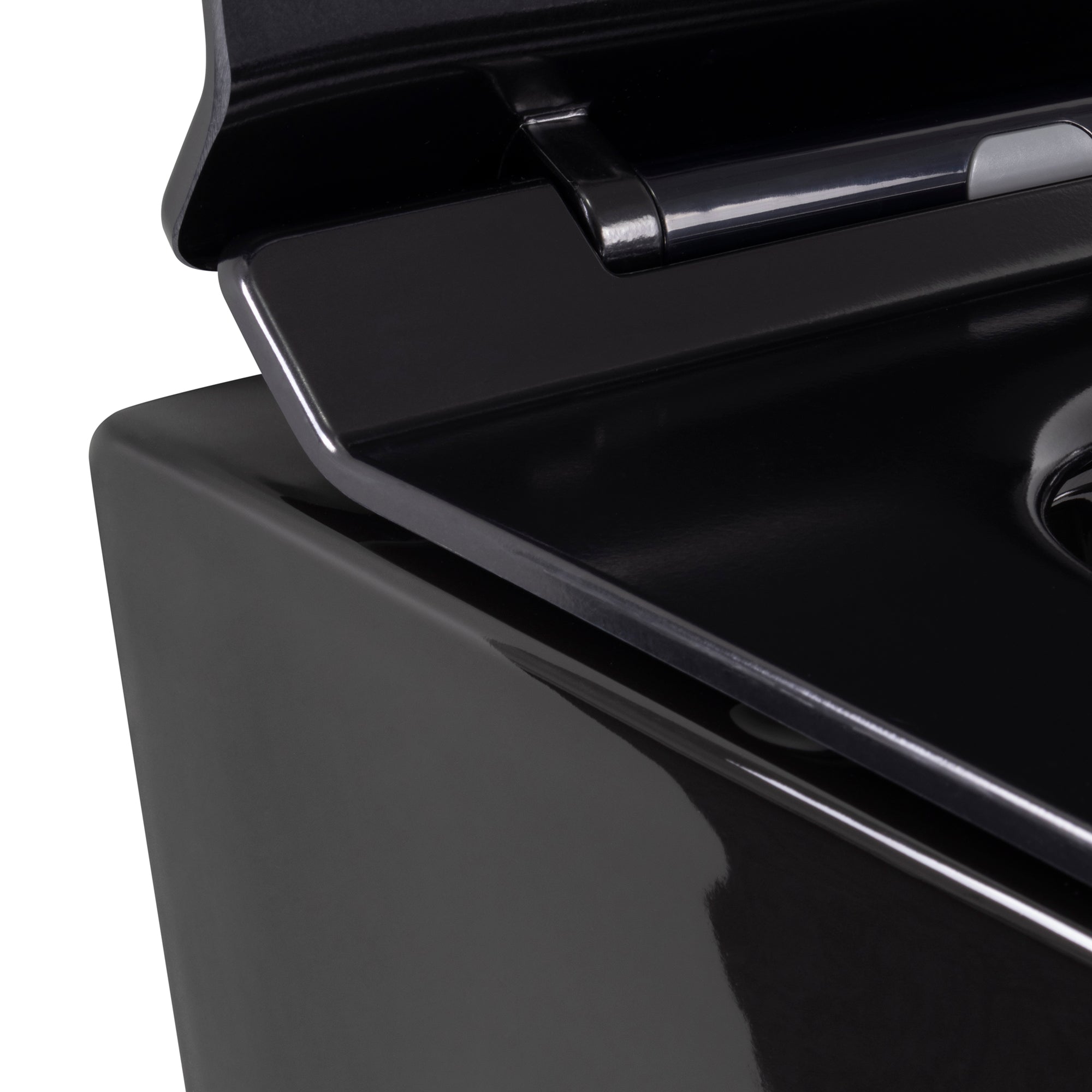 FRANCO - Sanita suspensa preta sem aro interno - tampa de fecho suave incluída