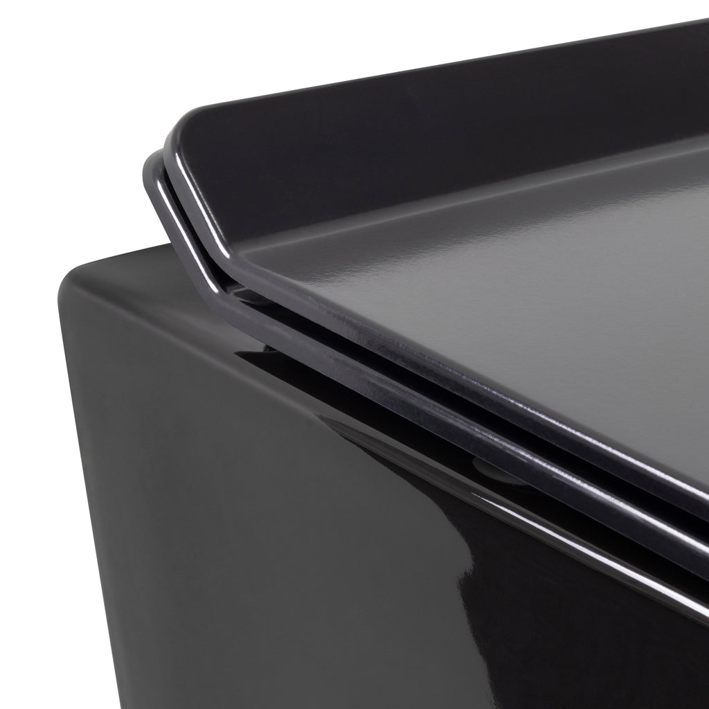 FRANCO - Sanita suspensa preta sem aro interno - tampa de fecho suave incluída