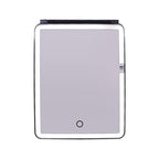 Espelho de Maquilhagem com Luz LED, Espelho Portátil Tipo Tablet com Iluminação de 3 Cores, Luz Regulável, Suporte Ajustável, Alimentação Dupla e Controlo Tátil