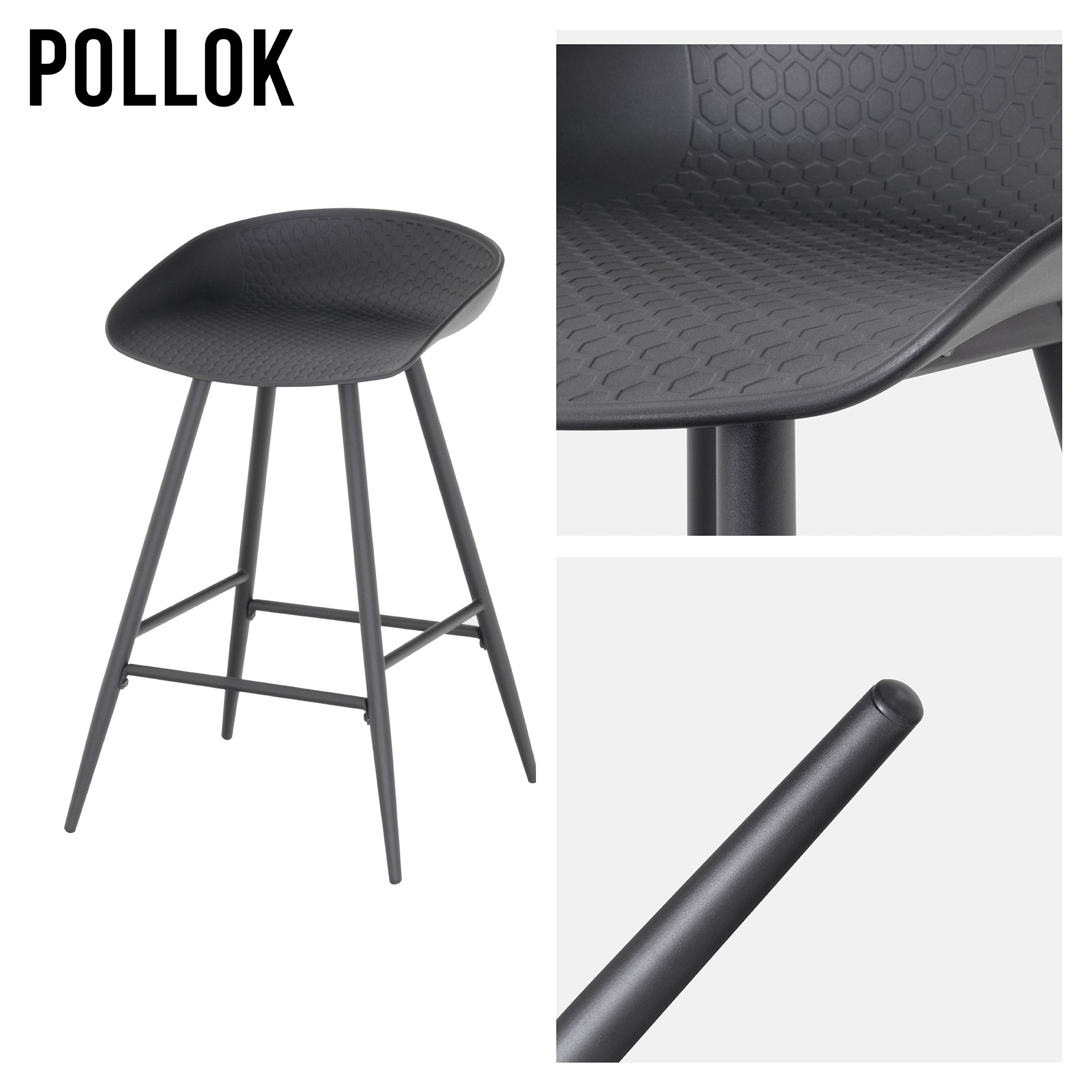 POLLOK - Conjunto de 4 Bancos Altos