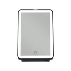 Espelho de Maquilhagem com Luz LED, Espelho Portátil Tipo Tablet com Iluminação de 3 Cores, Luz Regulável, Suporte Ajustável, Alimentação Dupla e Controlo Tátil