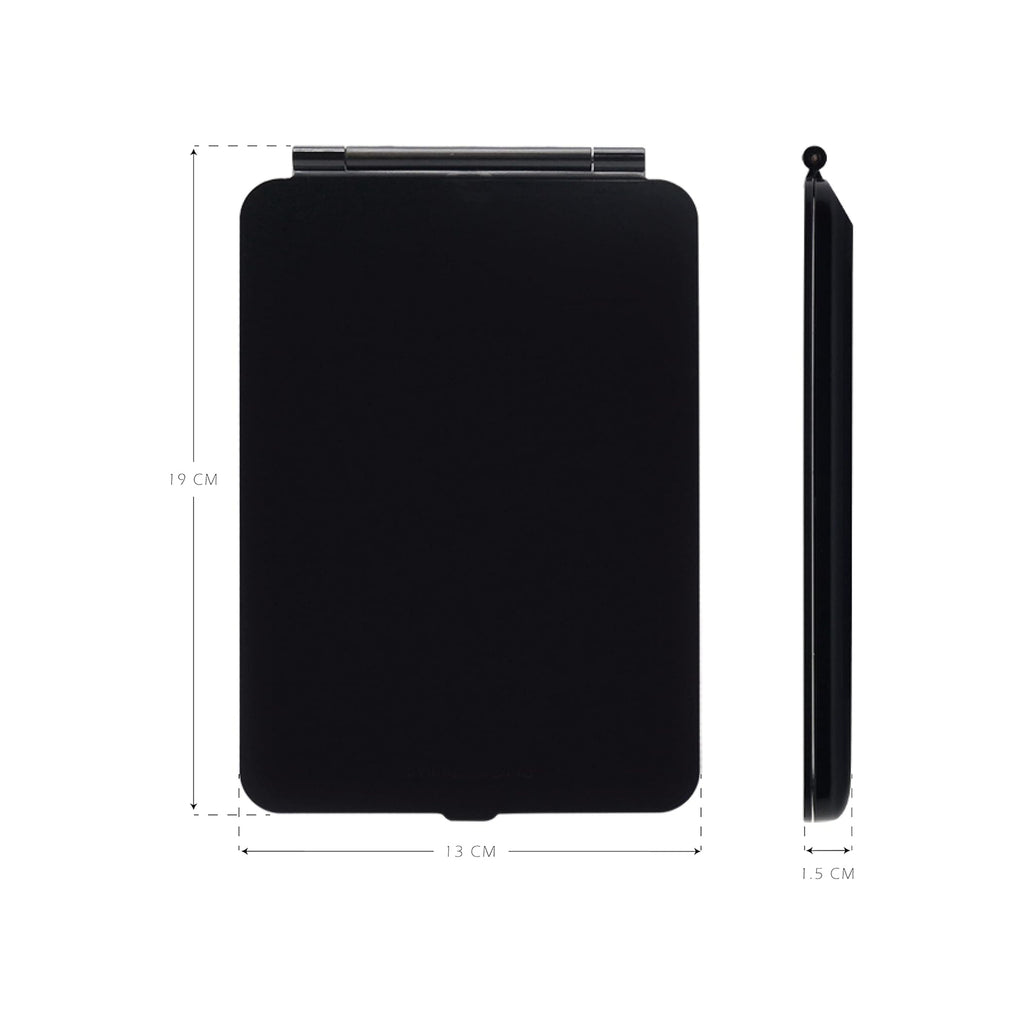 Espelho de Maquilhagem com Luz LED, Espelho Portátil Tipo Tablet com Iluminação de 3 Cores, Luz Regulável, Suporte Ajustável, Alimentação Dupla e Controlo Tátil