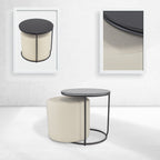 JASPER - Mesa de apoio com pufe embutido