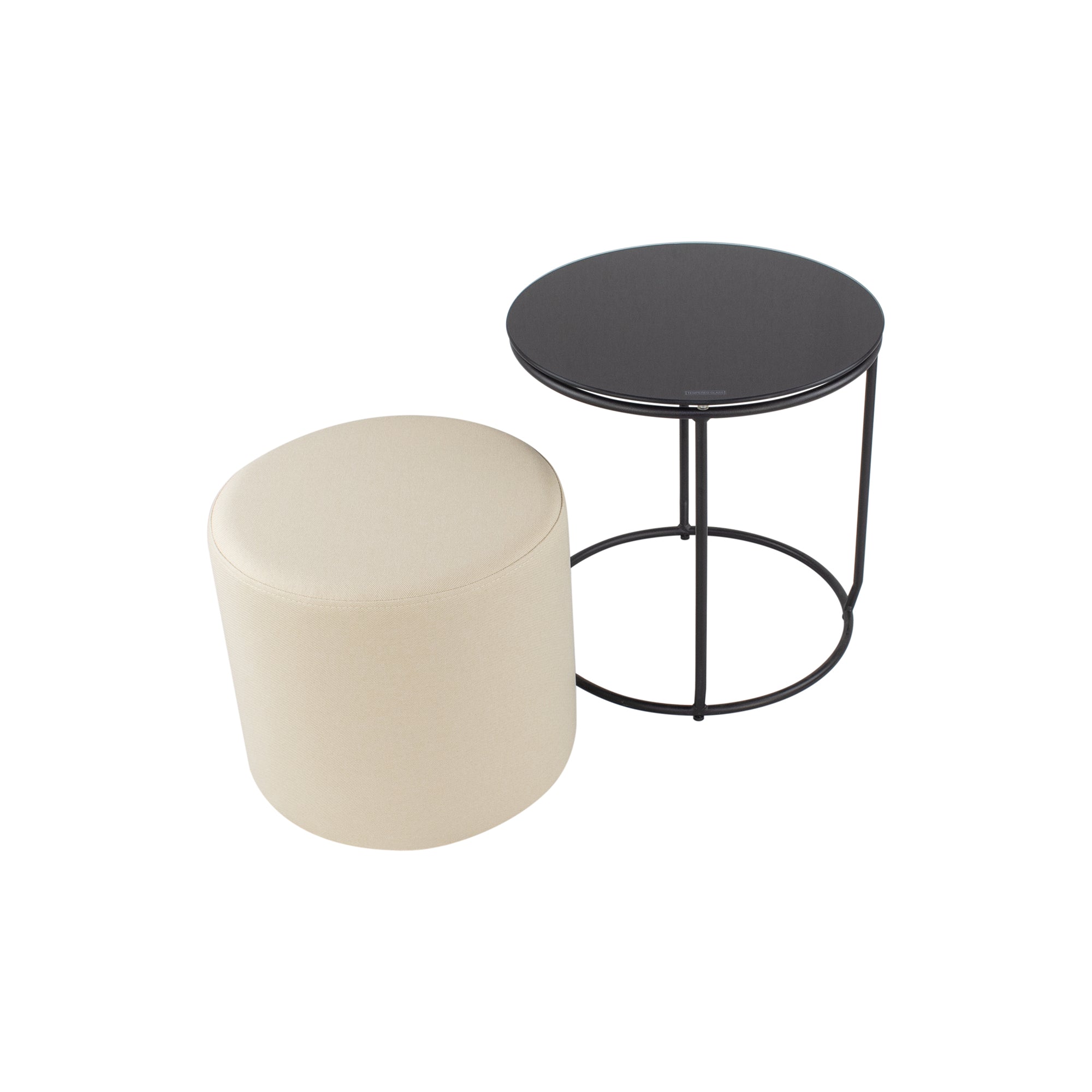 JASPER - Mesa de apoio com pufe embutido