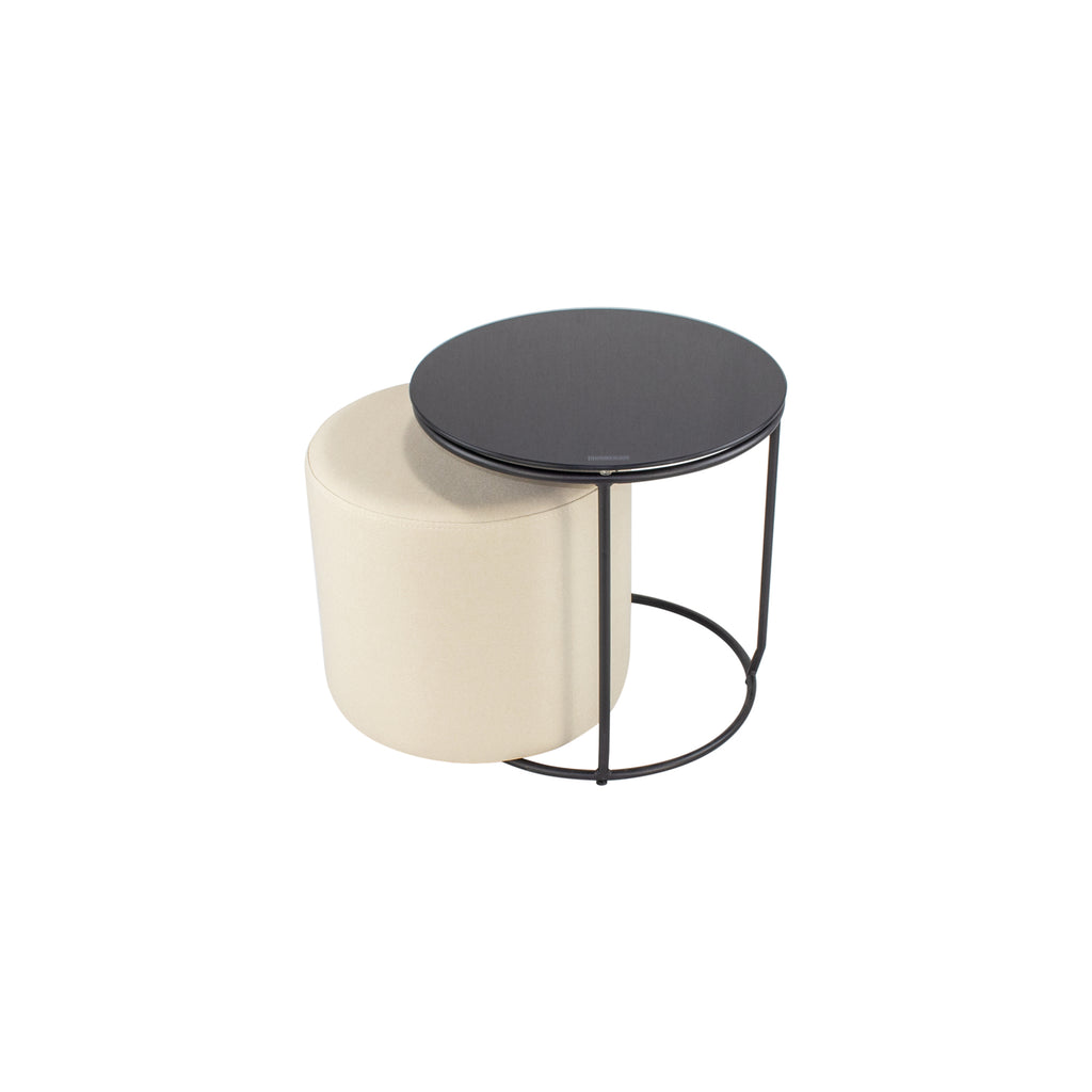 JASPER - Mesa de apoio com pufe embutido