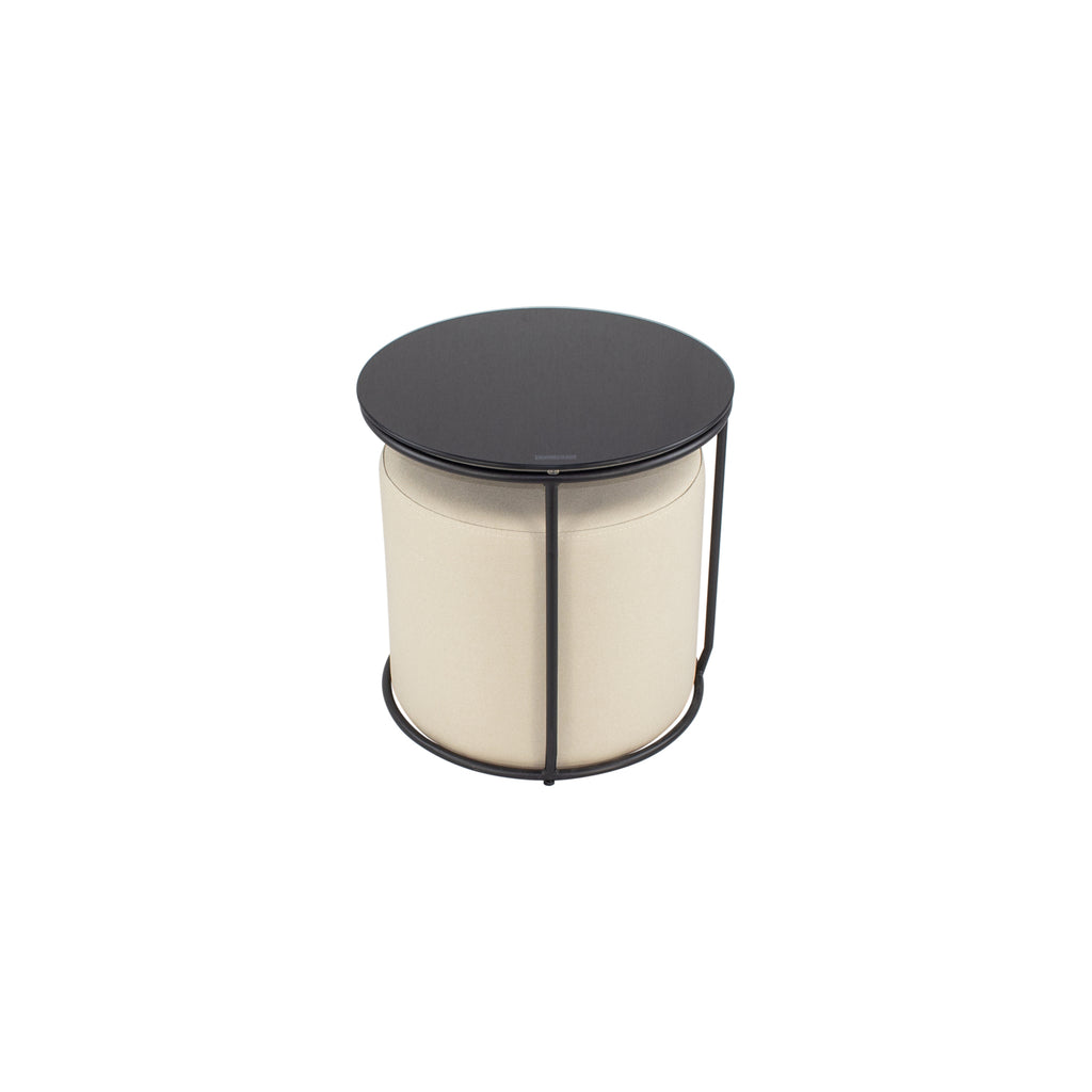 JASPER - Mesa de apoio com pufe embutido