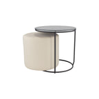 JASPER - Mesa de apoio com pufe embutido